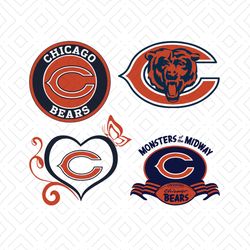 Chicago Bears Svg Bundle, Sport Svg, Chicago Bears Svg, Monsters Of The Midway Svg, Bears Svg, Chicago Bears Logo, NFL S