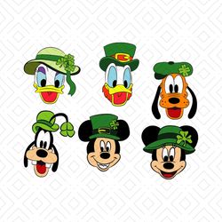 St. Patrick's Day, Mickey And Friends Hat Bundle Svg, St. Patricks Day Svg, Mickey Mouse Svg, Minnie Mouse Svg, Pluto Sv