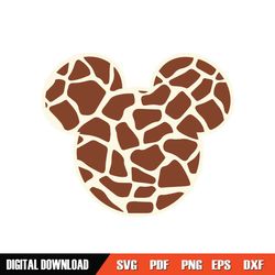 Mickey Mouse Head Giraffe Pattern SVG