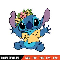Floral Cute Stitch Disney Vacation Time SVG