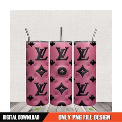3D Louis Vuitton Pink Black Inflated Tumbler Wrap PNG