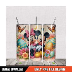 Mickey Minnie Couple Mouse Easter Tumbler Wrap PNG