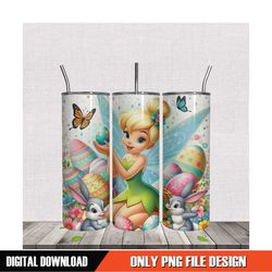 Happy Easter Bunny Eggs Tinkerbell Tumbler Wrap PNG