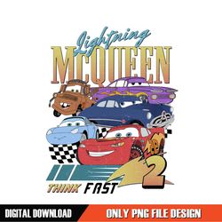 Disney Cars Lightning McQueen Think Fast PNG