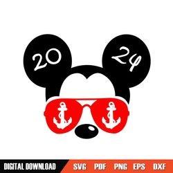 Mickey Mouse Cruise Glasses 2024 SVG