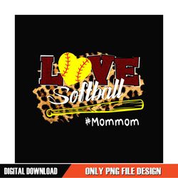 Love Mommom Leopard Softball Bat Sport PNG