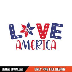 Love America 4th Of July Star Flower SVG