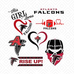 Atlanta Falcons SVG Bundle, Falcons Logo SVG, Sport SVG, Rise Up Falcons SVG, This Girl Loves Falcons SVG, NFL SVG