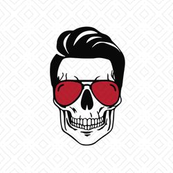 American Skull With Glasses Svg, Independence Svg, Skull Svg, Skull With Glasses, Sunglasses Svg, 4th Of July Svg, July