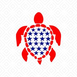 American Turtle Svg, Independence Svg, 4th Of July Svg, Turtle Svg, Turtle Vector, Turtle Clipart, July 4th Turtle Svg,