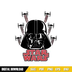 Darth Vader Red Tie Fighter Star Wars Logo SVG