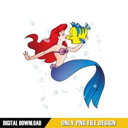 Disney Princess Ariel Flounder Fish Water Bubble PNG