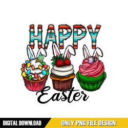 Happy Easter Day Rabbit Ears Cupcakes PNG
