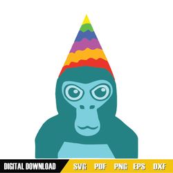 Gorilla Tag Birthday Boy VR Gamer for Kids Teen Svg, Eps, Png, Dxf, Digital Download