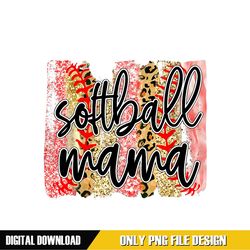 Softball Mama Leopard Pink Print Template PNG