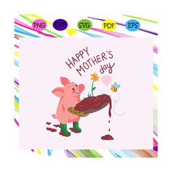 Happy mothers day svg, mothers day svg, mom pig, baby pigs svg, happy mothers day, mothers day gift, cute pigs svg, cute