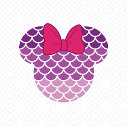 Minnie Mouse Mermaid Head Pattern SVG, Mickey Mouse SVG, Disney SVG, Disney Characters SVG Digital File
