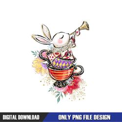 Queen Of Heart White Rabbit Alice Tea Party Cup PNG