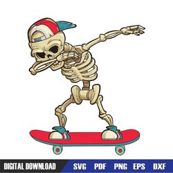 Skeleton Dabbing Skate Svg, Trending Svg, Skating Svg, Skeleton Svg, Dabbing Skeleton, Skateboarding Boy, Skateboard Svg