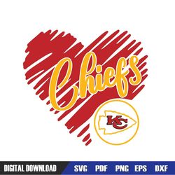 Chiefs Heart Svg, Kansas City Chiefs Png, Kansas City Chiefs Svg For Cricut, Kansas City Chiefs Logo Svg, Kansas City