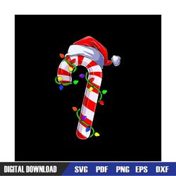 Candy Cane Lights Hat Santa Png, Candy Cane Crew Santa Png, Candy Cane Christmas Png, Candy Cane Xmas Png