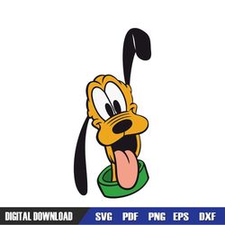 Disney Pluto Dog Funny Face SVG