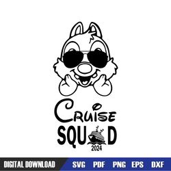Chracter Chipmunk Cruise Squad 2024 Svg