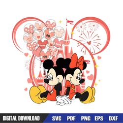 Mickey and Minnie Valentines Day Balloon Kingdom SVG