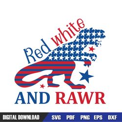 Red White And Rawr 4th Of July Dinosaur SVG