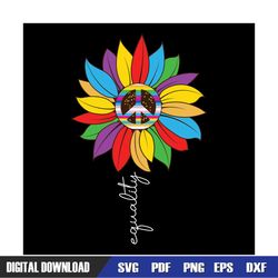 Equality Autism Awareness Peace Sign Sunflower SVG