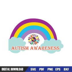 Autism Awareness Rainbow Sunflower SVG