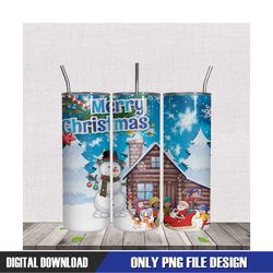 Christmas Tumbler Santa Clause With Children PNG