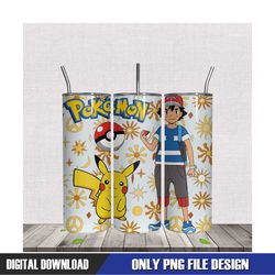 Satoshi And Pikachu 20oz Tumbler Png