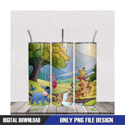 Winnie The Pooh Characters Tumbler Wrap PNG