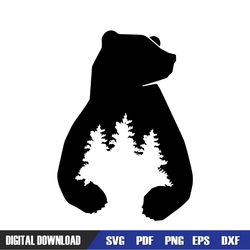 Bear Hugging The Tree Silhouette SVG
