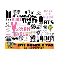 200 BTS Bundle Svg, Bts Svg, Kpop Svg, Bts Vector, Bts Clipart