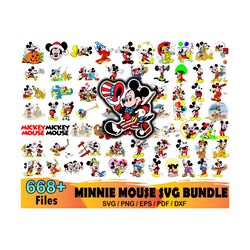 668 Minnie Mouse Svg Bundle, Disney Svg, Mickey Svg