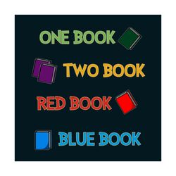 One Book Two Book Red Book Blue Book Svg, Dr Seuss Svg, Book Svg, Dr Seuss Book Svg, Dr Seuss Gifts, Cat In The Hat Svg,
