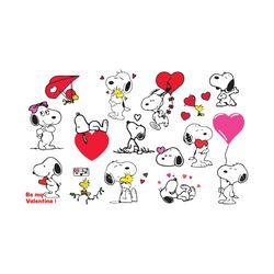 Valentine Snoopy Bundle Svg, Valentine Svg, Valentine Snoopy Svg, Valentine Peanuts Svg, Snoopy Bundle Svg, Valentine Bu