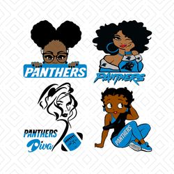 Carolina Panthers Svg Bundle,Sport Svg, Carolina Panthers Svg, Super Bowl Svg, Panthers Logo Svg, Black Girl Panthers De