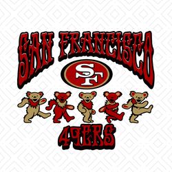 San Francisco 49ers Dancing Bears SVG, San Francisco 49ers Grateful Dead Bears SVG,NFL svg, Football svg, super bowl svg