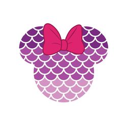 Minnie Mouse Mermaid Head Pattern SVG, Mickey Mouse SVG, Disney SVG, Disney Characters SVG, Cartoon, Movie Silhouette