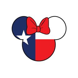 Minnie Mouse Flag Of Texas Head SVG, Disney Mouse SVG, Disney SVG, Disney Characters SVG Digital File