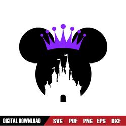 Purple Crown Princess Minnie Mouse Magic Kingdom SVG