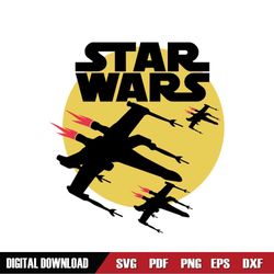 Star Wars XWing Fighter Starburst Logo Design SVG