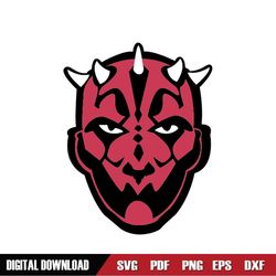 Star Wars Darth Maul Head Vector Clipart SVG