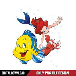 Ariel And Friends Water Bubble The Little Mermaid PNG