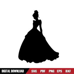 Disney Cartoon Princess Cinderella Silhouette SVG Vector