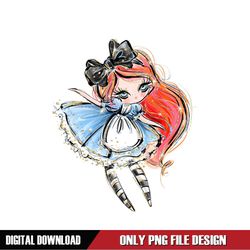 Red Hair Doll Alice In Wonderland Cartoon Character PNG