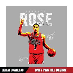 Derrick Rose NBA Basketball PNG Digital Download